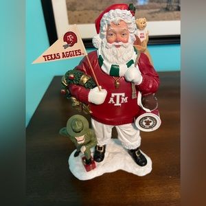 Danbury Mint Texas A&M Santa Claus Sculpture Holiday Christmas Perfect Condition